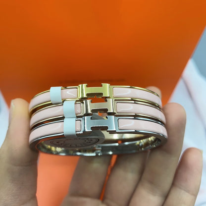 [Marin-Jewelry]CLASSIC HM CLIC  PINK 8MM ENAMEL BRACELET