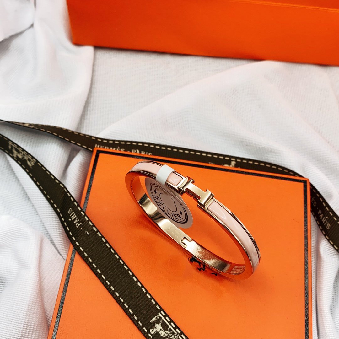 [Marin]BRACELET CLIC H ÉMAILLÉ ROSE 8MM CLASSIQUE