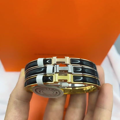 [Marin-Jewelry]CLASSIC HM CLIC BLACK 8MM ENAMEL BRACELET
