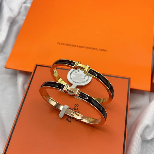 [Marin-Jewelry]クラシックHMクリックブラック8MMエナメルブレスレット