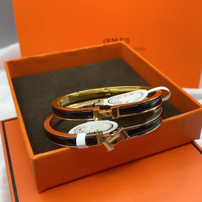 [Marin-Jewelry]CLASSIC HM CLIC BLACK 8MM ENAMEL BRACELET