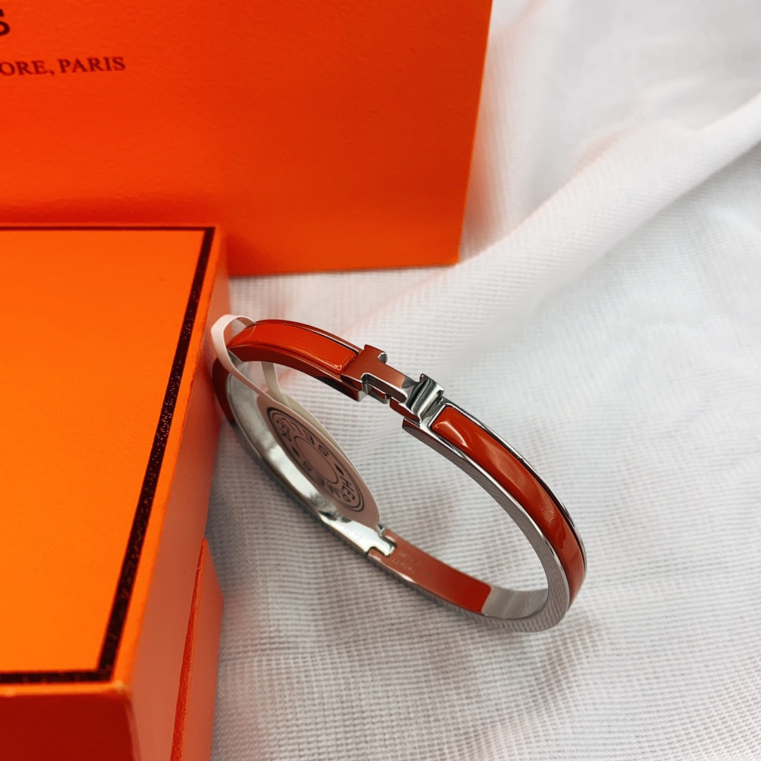[Marin]BRACELET CLIC H ÉMAIL ROUGE 8 MM CLASSIQUE