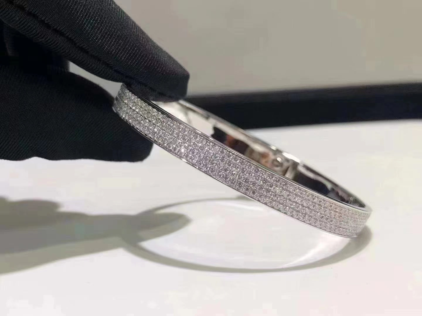 [Marin-Jewelry]HM KELLY BRACELET IN SILVER AND FULL PAVE DIAMOND