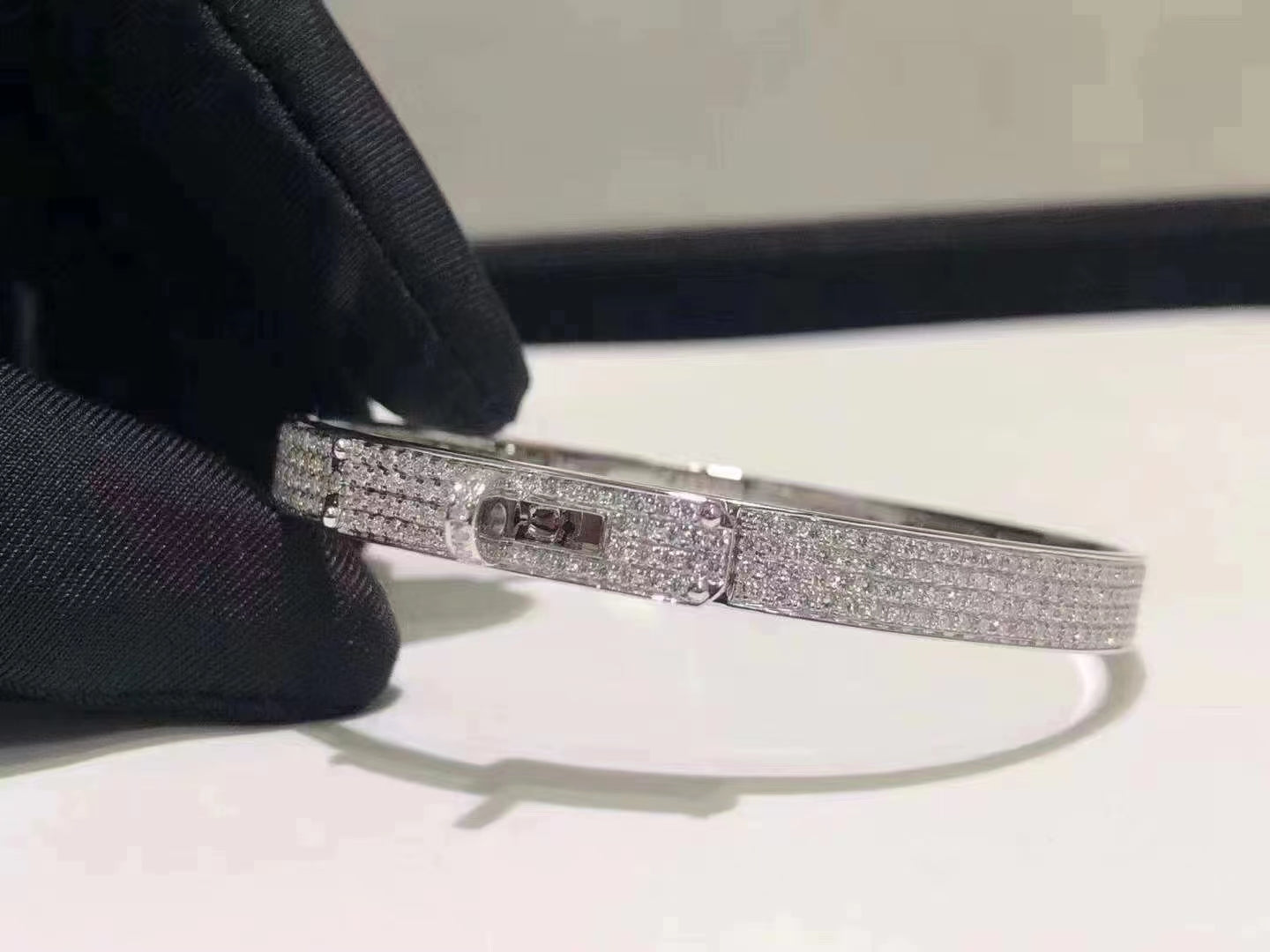 [Marin]HM KELLY BRACELET IN SILVER AND FULL PAVE DIAMOND