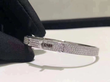 [Marin-Jewelry]HM KELLY BRACELET IN SILVER AND FULL PAVE DIAMOND