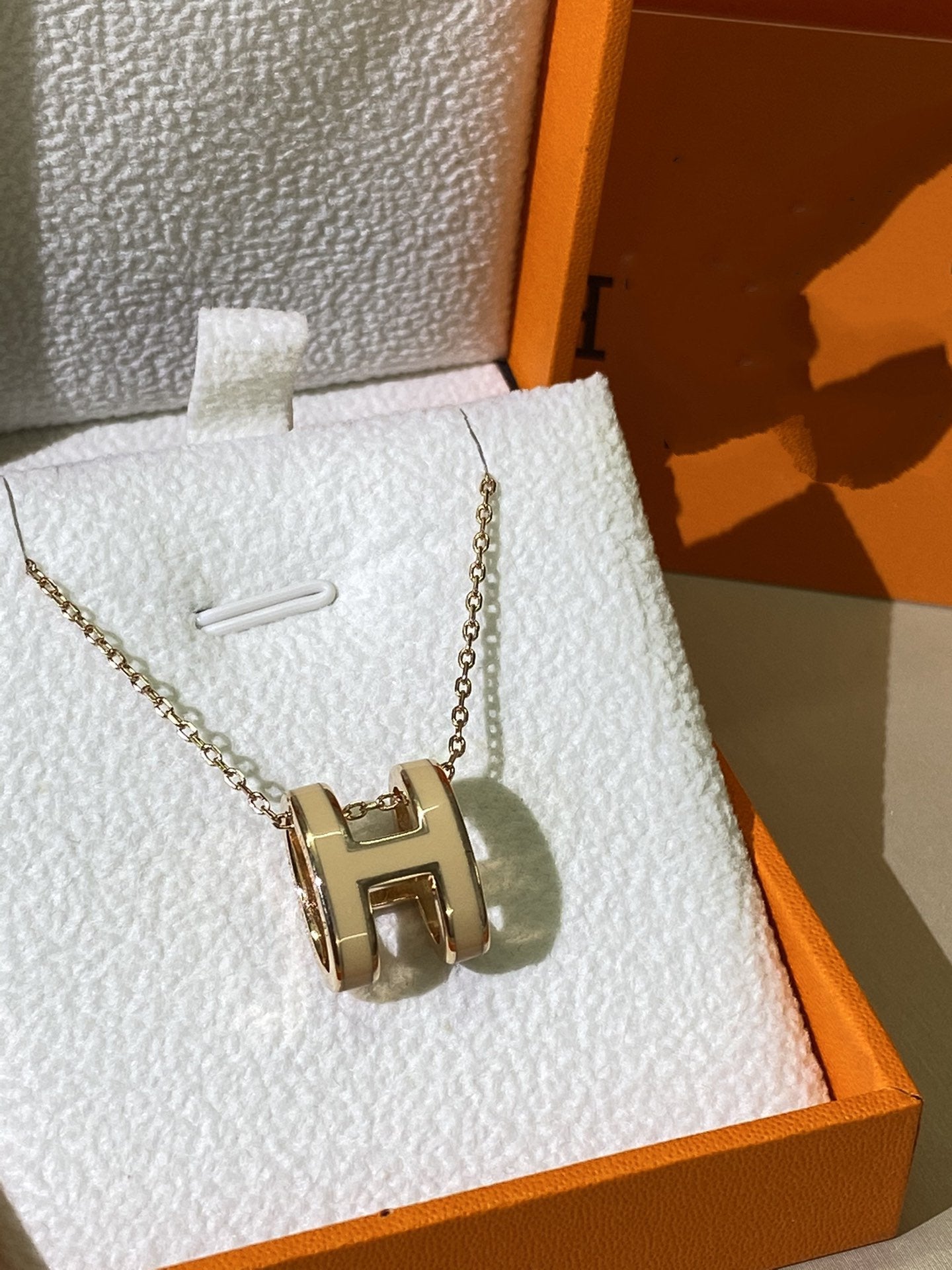 [Marin-Jewelry]HM CLIC YELLOW ENAMEL GOLD NECKLACE
