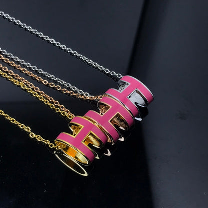 [Marin-Jewelry]H NECKLACE PINK