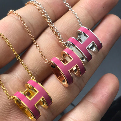 [Marin-Jewelry]H NECKLACE PINK