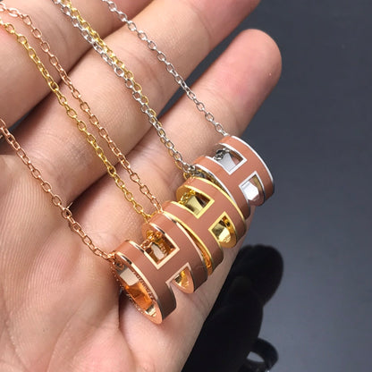 [Marin-Jewelry]H NECKLACE BROWN