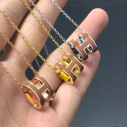 [Marin-Jewelry]H NECKLACE BROWN