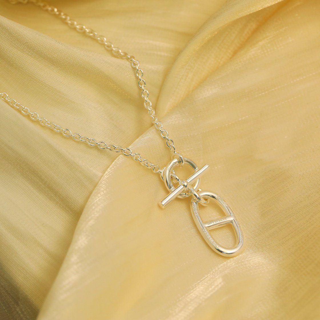 [Marin]COLLIER PENDENTIF CHAÎNE D'ANCRE EN ARGENT STERLING