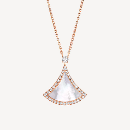 [Marin]DREAM MOP DIAMOND PAVED PINK GOLD NECKLACE