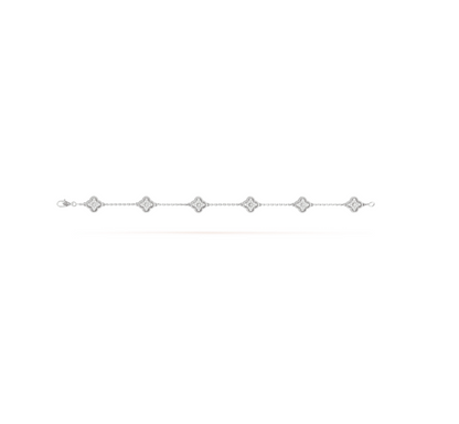 [Marin-Jewelry]CLOVER 6 MOTIF SILVER DIAMOND BRACELET