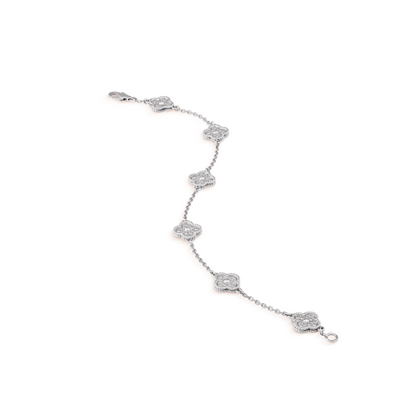 [Marin-Jewelry]CLOVER 6 MOTIF SILVER DIAMOND BRACELET