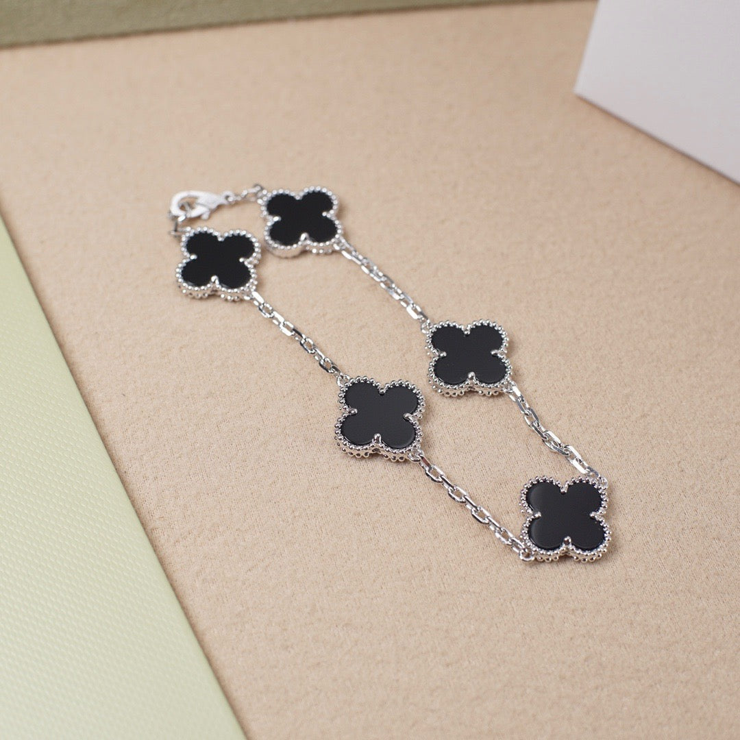 [Marin-Jewelry] クローバー5モチーフ オニキスブレスレットコレクション