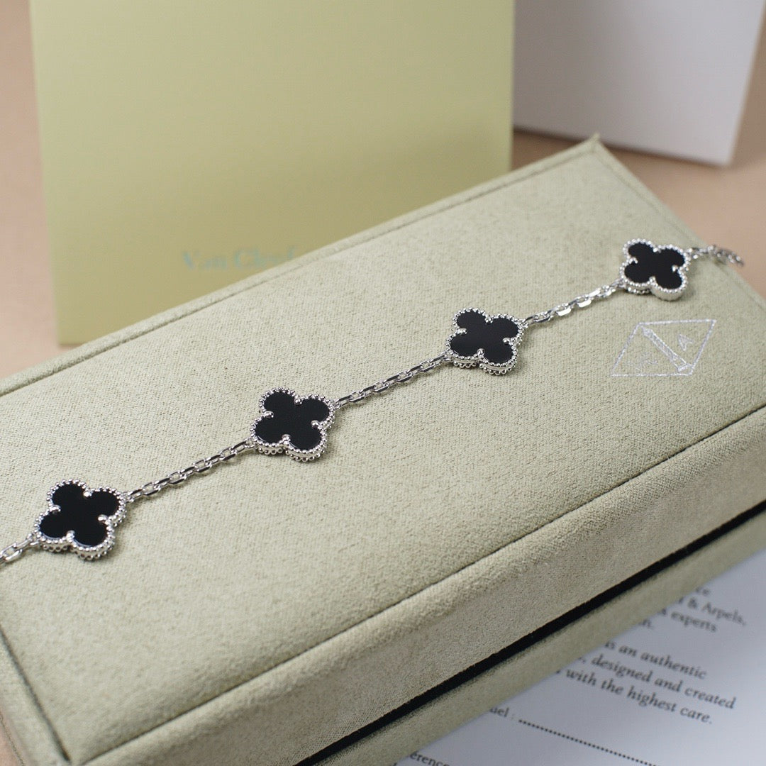 [Marin-Jewelry] クローバー5モチーフ オニキスブレスレットコレクション
