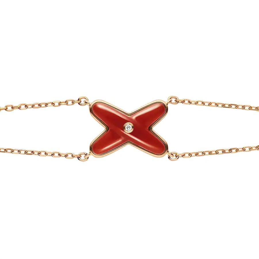 [Marin-Jewelry]JEUX BRACELET CARNELIAN PINK GOLD 1 DIAMOND
