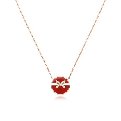 [Marin]JEUX DE ROSE GOLD DIAMOND NECKLACE