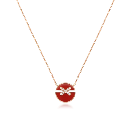 [Marin]JEUX DE ROSE GOLD DIAMOND NECKLACE