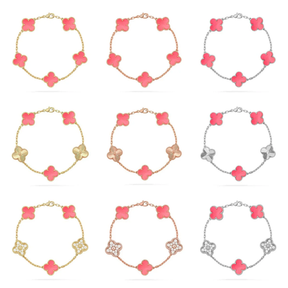[Marin] CLOVER 5 MOTIFS  PINK MOP BRACELET COLLECTION