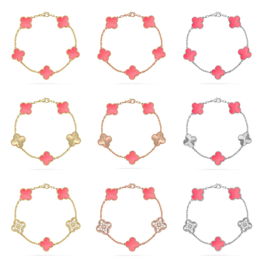 [Marin] CLOVER 5 MOTIFS  PINK MOP BRACELET COLLECTION