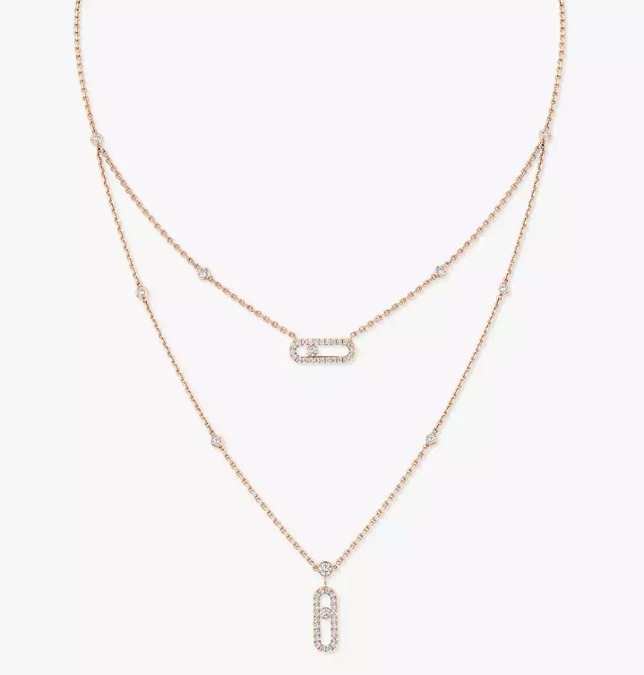[Marin-Jewelry]MS Double-Circle Full-Diamond Necklace