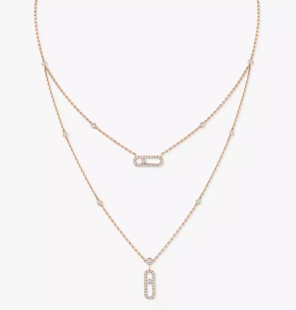 [Marin-Jewelry]MS Double-Circle Full-Diamond Necklace