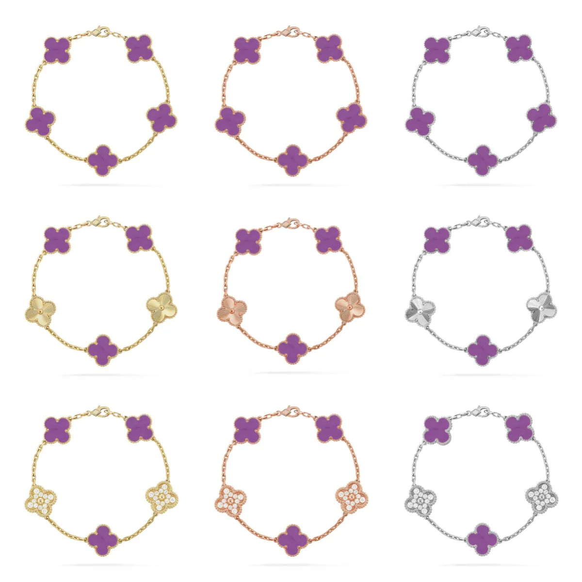 [Marin] CLOVER 5 MOTIF VIOLET BRACELET COLLECTION
