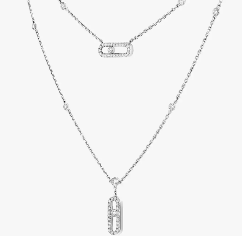 [Marin-Jewelry]MS Double-Circle Full-Diamond Necklace