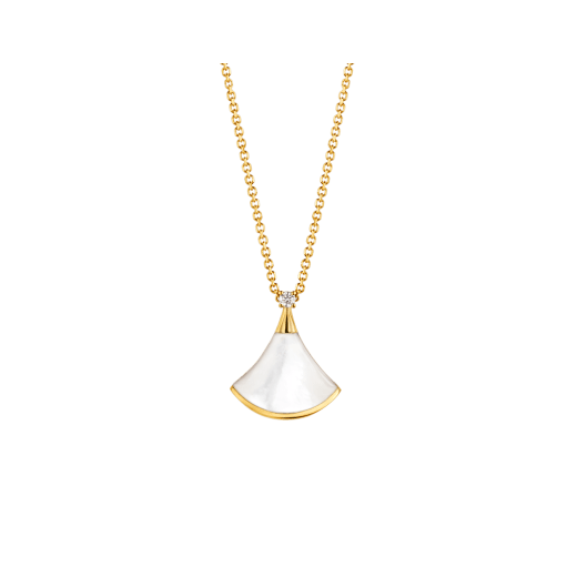 [Marin]DREAM NECKLACE WHITE MOP GOLD 1 DIAMOND