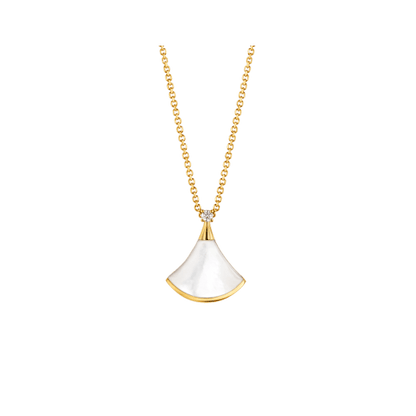 [Marin]DREAM NECKLACE WHITE MOP GOLD 1 DIAMOND