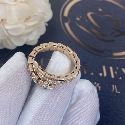 [Marin]SERPENTI RING PINK GOLD DIAMOND PAVED 4MM