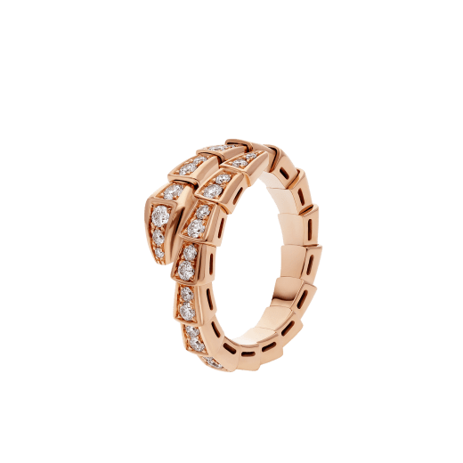 [Marin]SERPENTI RING PINK GOLD DIAMOND PAVED 4MM