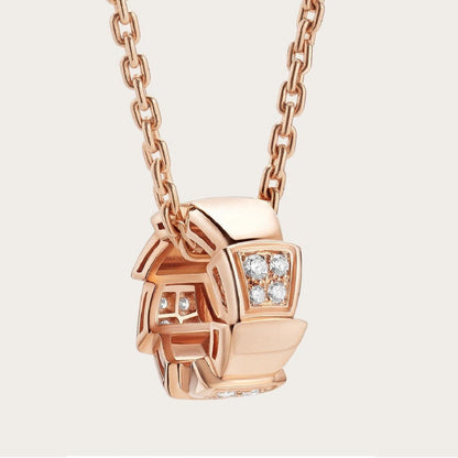 [Marin]SERPENTI PEDANT DIAMOND PINK GOLD NECKLACE