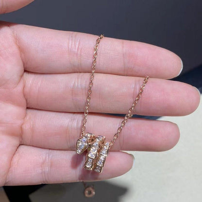 [Marin]SERPENTI PINK GOLD NECKLACE DOUBLE RING DIAMOND