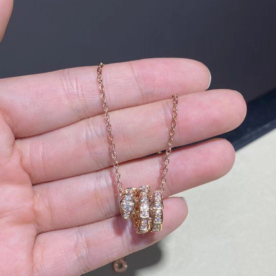 [Marin]SERPENTI PINK GOLD NECKLACE DOUBLE RING DIAMOND