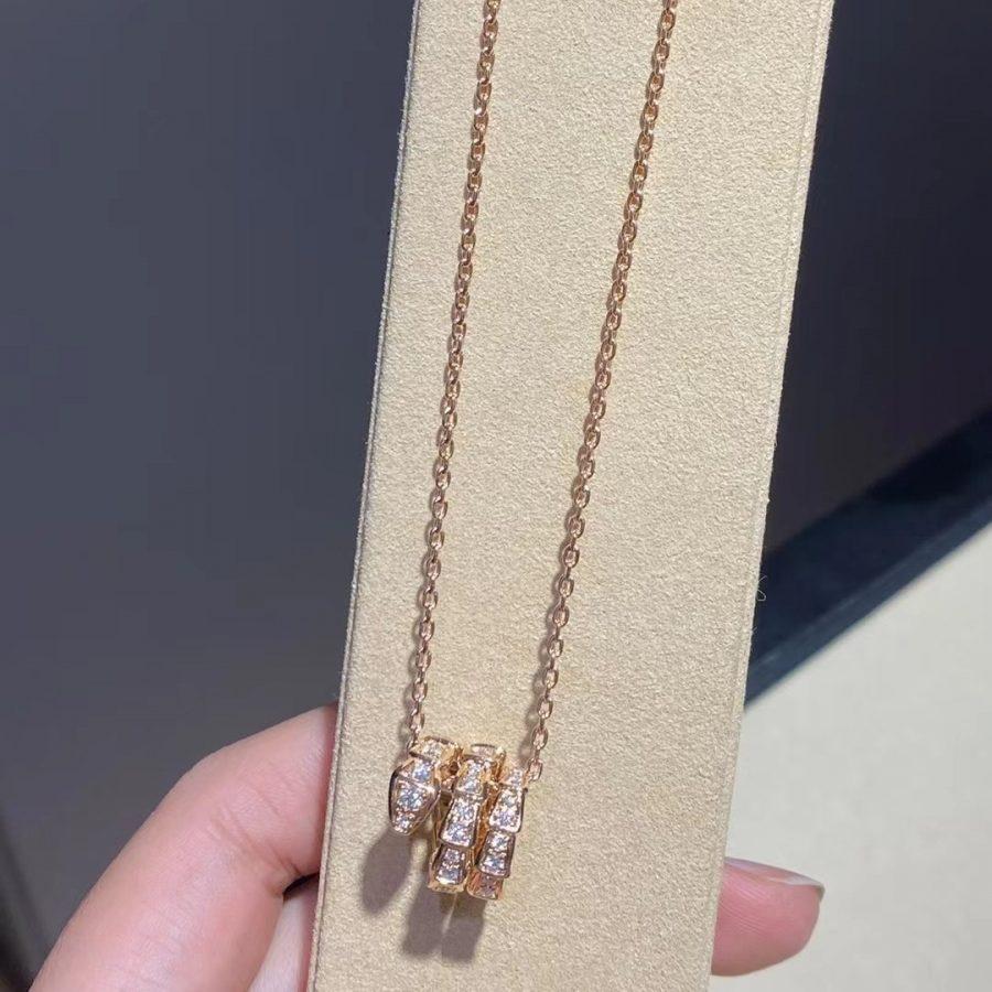 [Marin]SERPENTI PINK GOLD NECKLACE DOUBLE RING DIAMOND