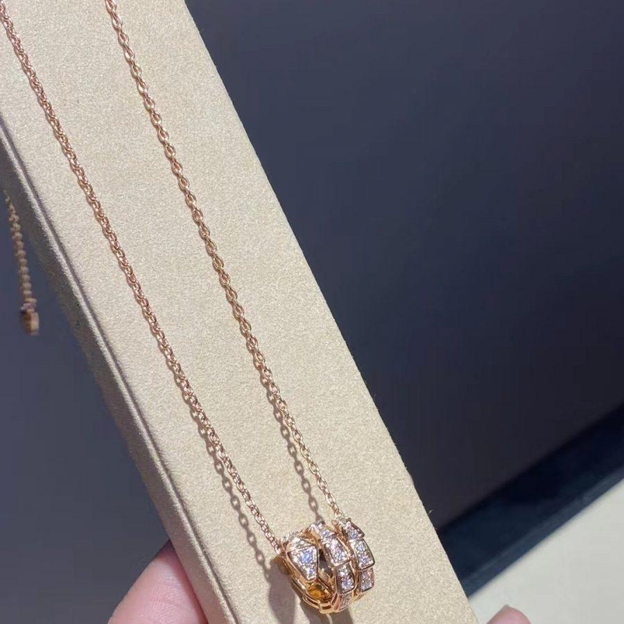 [Marin]SERPENTI PINK GOLD NECKLACE DOUBLE RING DIAMOND