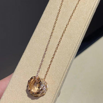 [Marin]SERPENTI PINK GOLD NECKLACE DOUBLE RING DIAMOND