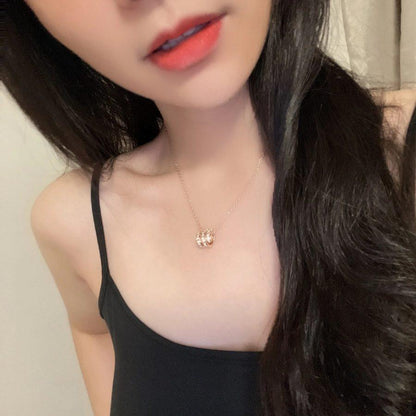 [Marin]SERPENTI PINK GOLD NECKLACE DOUBLE RING DIAMOND