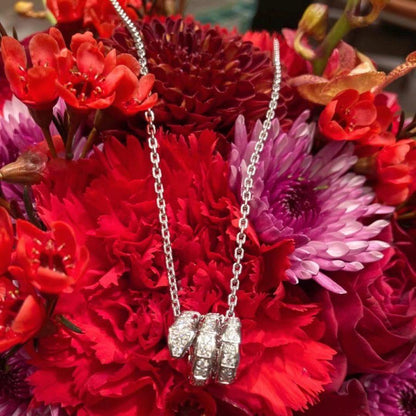 [Marin]SERPENTI  NECKLACE DOUBLE RING DIAMOND