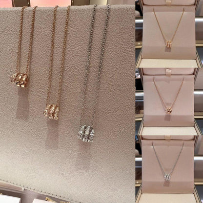[Marin]SERPENTI  NECKLACE DOUBLE RING DIAMOND