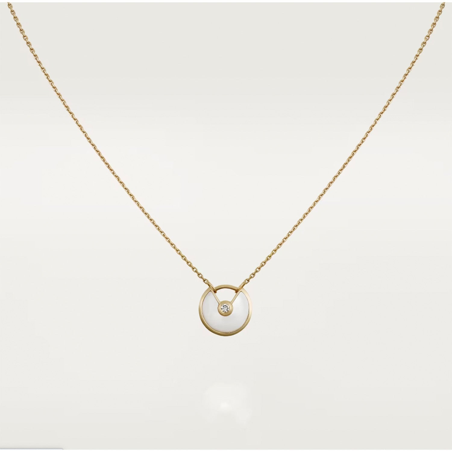 [Marin]COLLIER AMULETTE NACRE OR ROSE