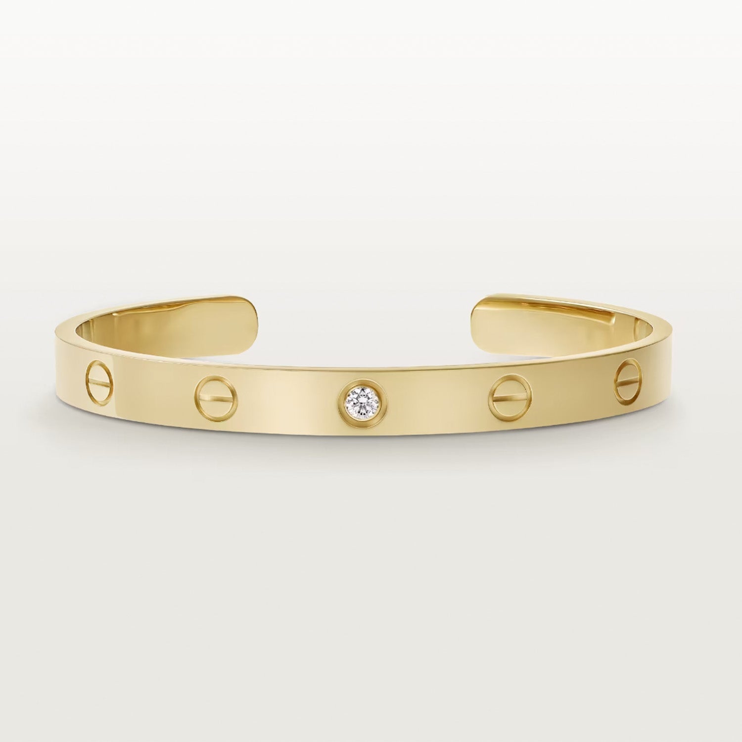 [Marin]LOVE BRACELET 6.1MM 1 DIAMOND OPEN CUFF