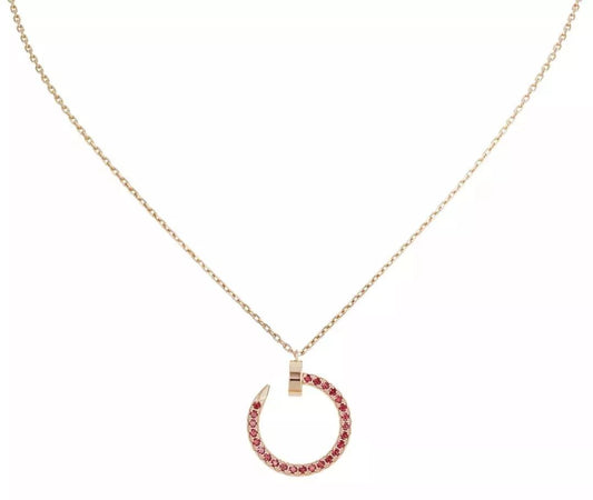[Marin]JUSTE NECKLACE GOLD RED DIAMONDS