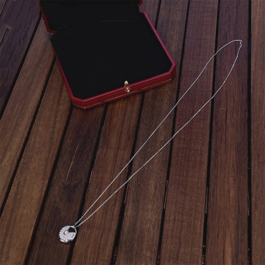 [Marin-Jewelry]AMULETTE SILVER FULL DIAMOND NECKLACE