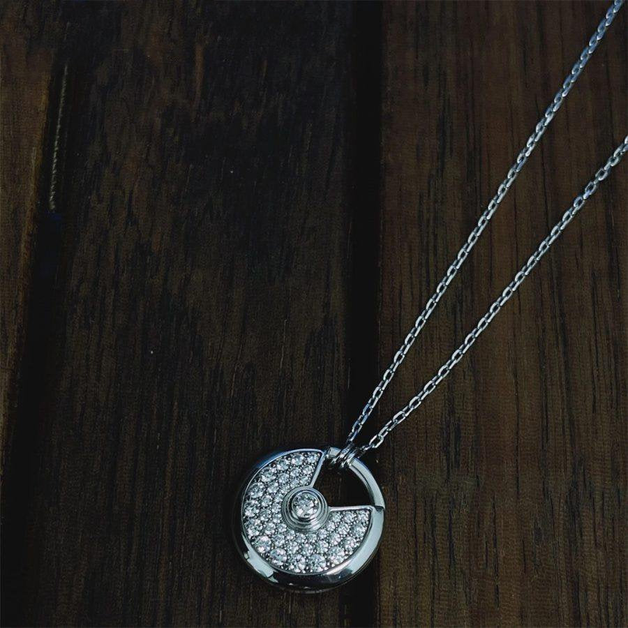 [Marin]AMULETTE SILVER FULL DIAMOND NECKLACE