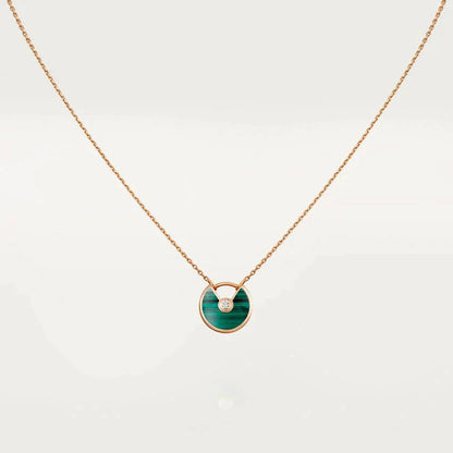 [Marin]AMULETTE ROSE GOLD MALACHITE NECKLACE