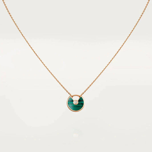 [Marin]AMULETTE ROSE GOLD MALACHITE NECKLACE