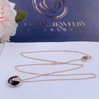 [Marin]AMULETTE ROSE GOLD ONYX NECKLACE